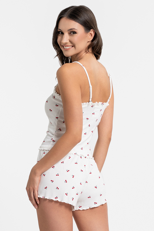 Moraj PDD3100-002 piżama top na ramiączkach i szorty patt 1 -cherry