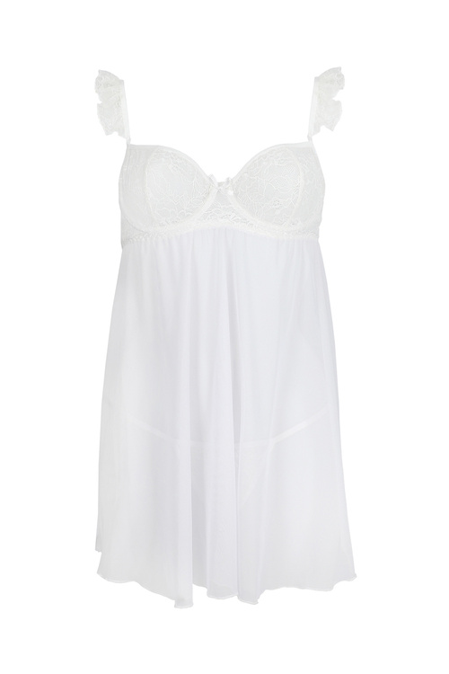 Nocna komplet koszulka + stringi Avanua Milagros chemise white