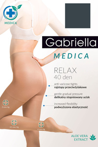 Gabriella Medica Relax 40 DEN Code 111 Wyrób pończoszniczy rajstopy, grafit