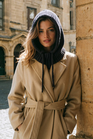 Komplet kaptur+rękawiczki Vivisence 70110Kmpl czarny