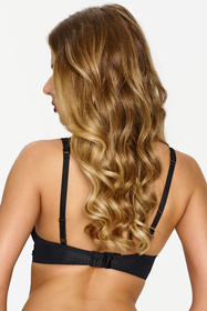 Lupo 2622 biustonosz push up z fiszbinami i gładkimi miseczkami czarny