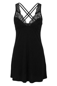 Vivisence 2059 komplet koszulka i peniuar z modalu czarny