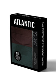 Atlantic 2MH-1200 bokserki 2-pack Magic Pocket dopasowane, zielony/brąz
