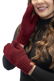 Rękawiczki dzianinowe z 1 palcem Vivisence 7015R bordowy