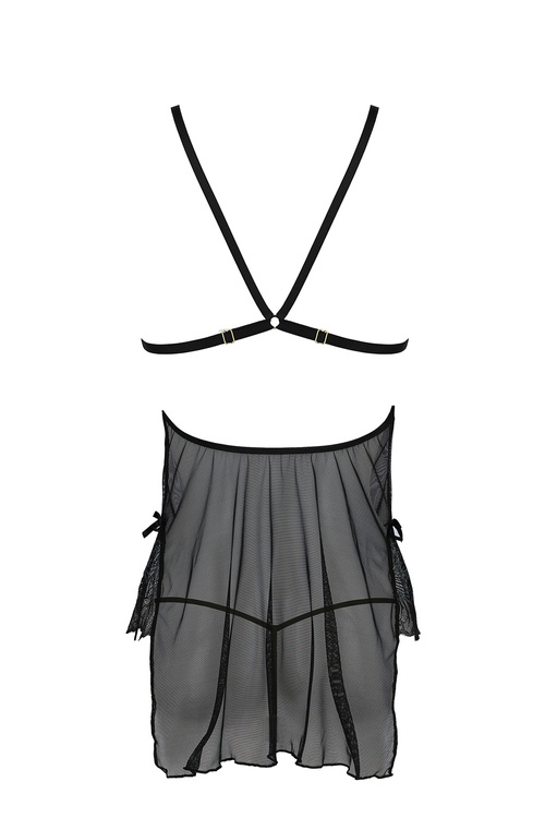 Nocna komplet koszulka + stringi Passion Deliena chemise black