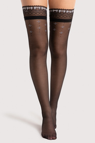 Wyrób pończoszniczy pończochy samonośne Fiore Reveil 20 DEN O4102 black 