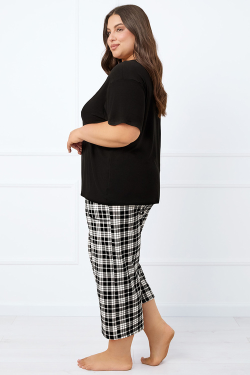 Piżama Italian Fashion Klara kr.r. sp.7/8 czarny/druk