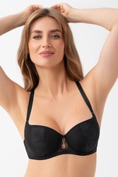 Gorsenia K962 Erato biustonosz balkonetka z bocznymi fiszbinami czarny