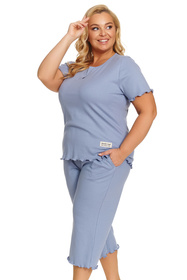 Doctor Nap PB.7468 piżama damska bawełniana 3/4 sky blue