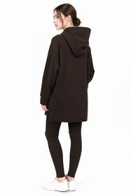 Vivisence 9207kmpl komplet bluza z kapturem, prążkowane legginsy brązowy