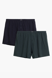 Atlantic 2MBX-096 bokserki luźne 2-pack z guzikiem, granat/zielony ciemny