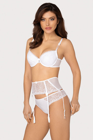 Pas do pończoch niski Róża Anuk biały