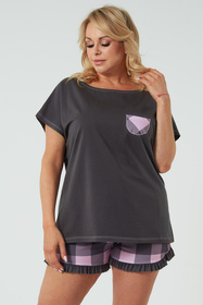 Piżama Italian Fashion Arete kr.r. kr.sp. grafit/druk 