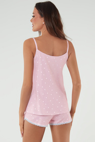 Piżama Italian Fashion Leta ws.r. kr.sp. druk/róż pudrowy