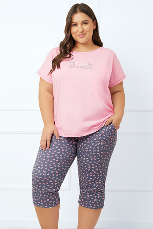 Piżama Italian Fashion Lotte kr.r. sp.3/4 róż/druk