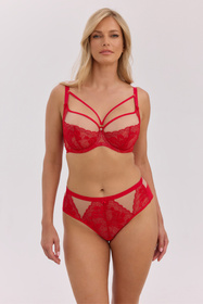 Gaia 1338B Carson brazyliany koronkowe z podwyższoną talią czerwony