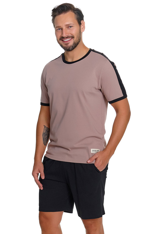 Doctor Nap PMB.7477 piżama męska krótka bawełniana beige