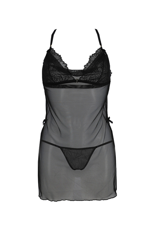 Nocna komplet koszulka + stringi Passion Deliena chemise black