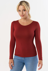 Babell Manati bluzka wiskozowa z długim rękawem marsala