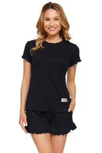 Doctor Nap PM.4315 piżama falowane wykończenie black