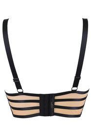 Axami V11811 półgorset na fiszbinach z regulacją ramiączek czarno-beżowy