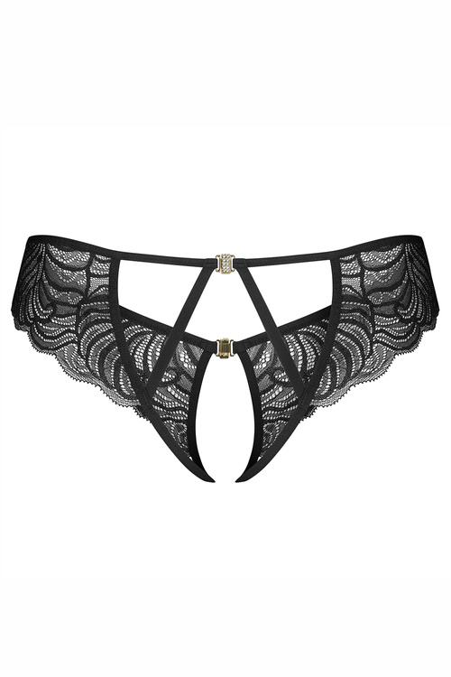 Obsessive Divienne stringi otwarte koronkowe black
