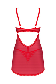 Nocna komplet koszulka + stringi Obsessive Chilisa babydoll czerwony Nocna komplet koszulka + stringi 