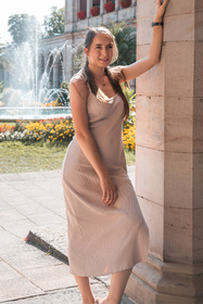 Sukienka homewear Dkaren DK-K-P7 beż