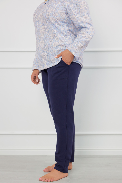 Piżama Italian Fashion Jovita dłr. dł.sp druk/granat