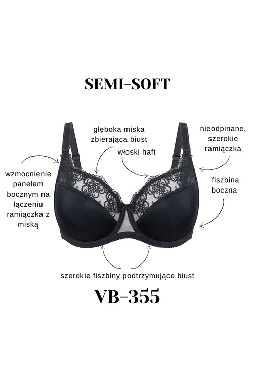 Biustonosz półusztywniany Vena VB-355 czarny