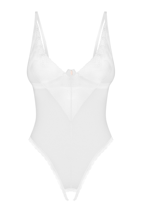Body sexy Obsessive Alissium crotchless teddy white
