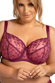 Nessa Nel N500 biustonosz miękki z haftem i fiszbinami burgund