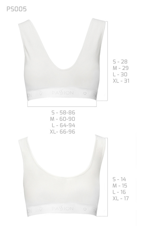 Passion PS005 Biustonosz sportowy, white
