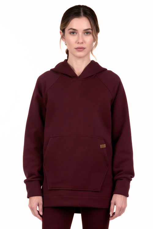 Vivisence 9006 bluza z kapturem, miękka bawełna bordowy
