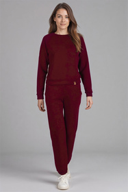 Vivisence 9004 bluza nierozpinana z okrągłym dekoltem bordowy
