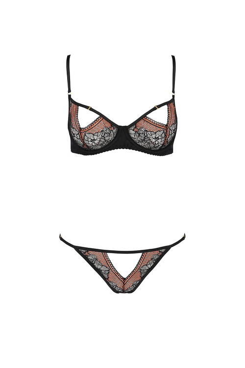 Nocna komplet półbiustonosz + figi Casmir Mirella set black