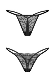 Stringi Obsessive Clara 2-pack thong czarny
