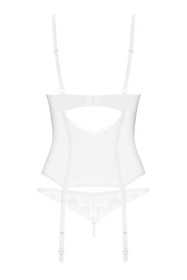 Gorset Obsessive Alissium corset & thong white 