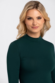 Babell Resta elegancka bluzka z golfem butelkowa zieleń