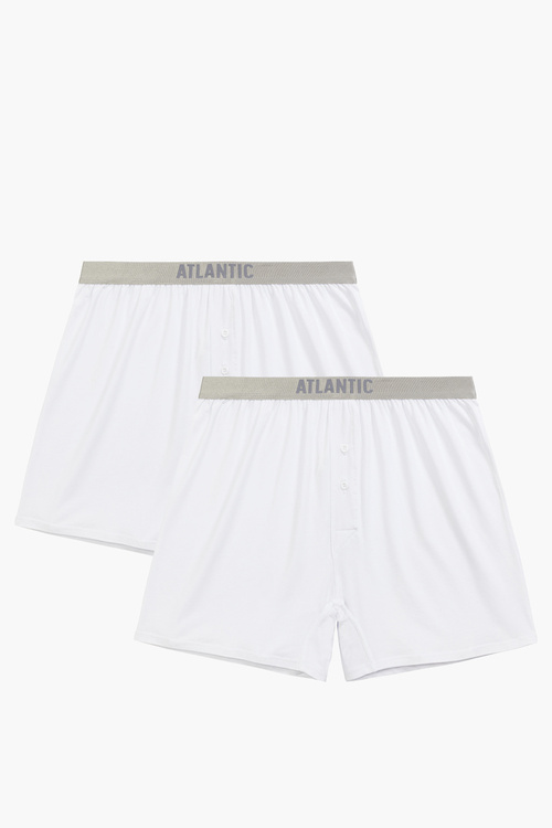 Atlantic 2BMB-005 bokserki 2-pack luźny krój biały