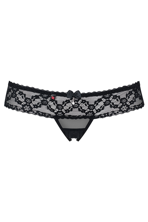 Obsessive 837-THC-1 Majtki stringi otwarte, czarny