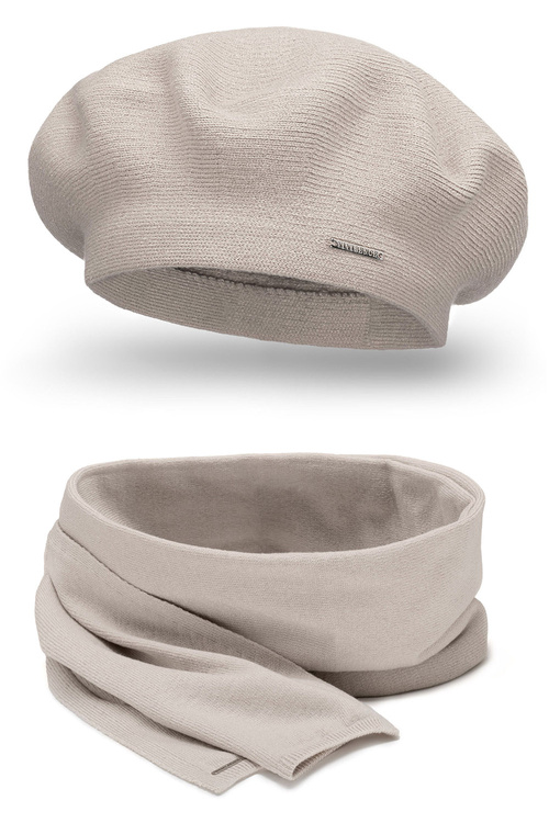 Vivisence 7005Kmpl Komplet beret+szalik, beżowy