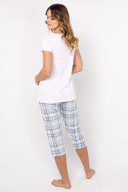 Nocna piżama Italian Fashion Glamour kr.r. sp.3/4 j.róż/druk  