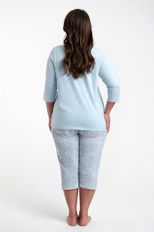 Nocna piżamaItalian Fashion Salli r.3/4 sp.3/4 niebieski/druk