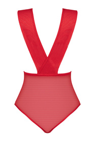 Beauty Night Veronica teddy body z koronką i siateczką red