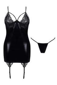 Komplet koszulka + stringi Beauty Night Gemma chemise BN6598 black