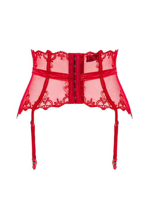 Obsessive Lonesia garter belt Pas do pończoch wysoki, czerwony