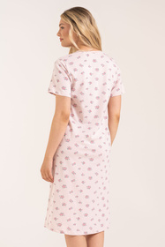 Moraj PDK2800-011 koszula nocna w różyczki z koronką pink
