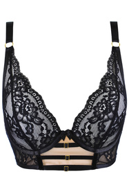 Axami V11811 półgorset na fiszbinach z regulacją ramiączek czarno-beżowy