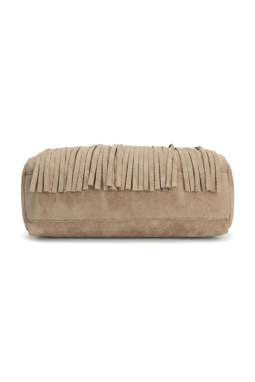 Vivisence T0036 torebka do ręki z frędzlami taupe